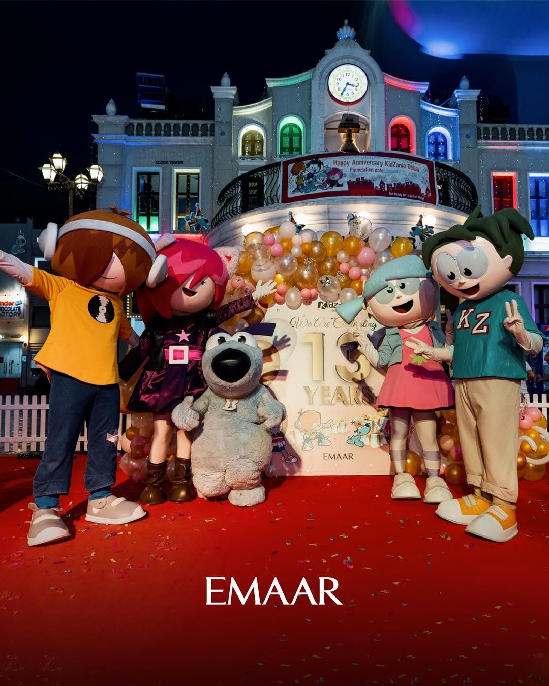 Kids Posing With Characthers at Kidzania Dubai