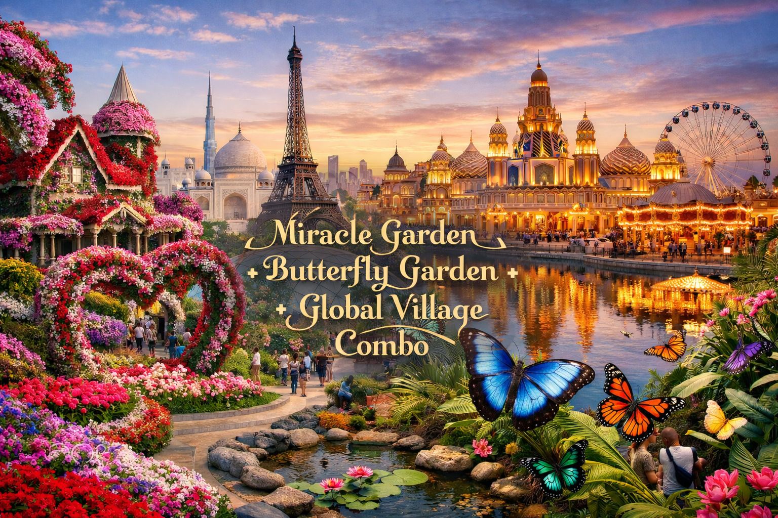Global Village + Miracle Garden + Butterfly Garden Combo