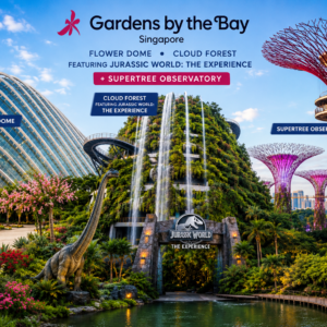 Gardens By The Bay Singapore - Flower Dome And Cloud Forest (Featuring Jurassic World: The Experience) + Supertree Observatory